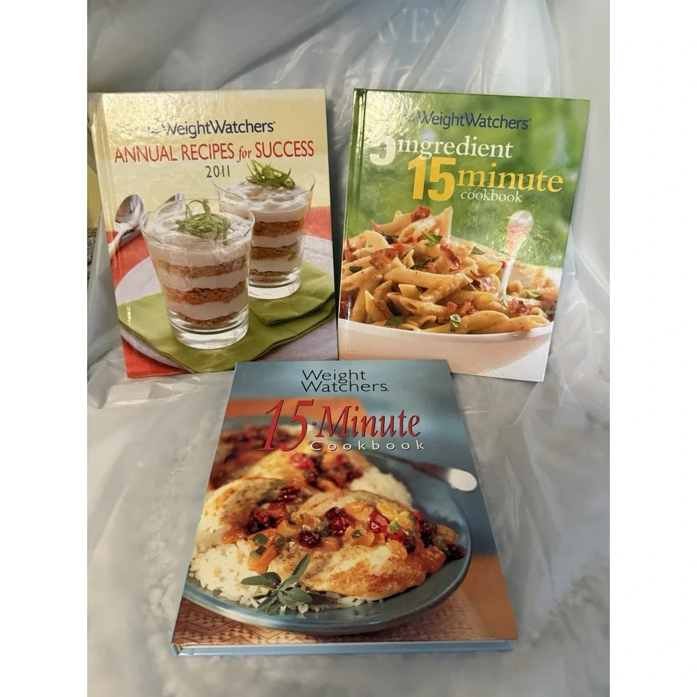 Lot of 3 Weight Watchers Cookbooks 15 Minute 5 Ingredient Annual Recipes 2011
